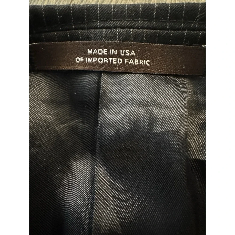Joseph Abboud Wool Sport Coat Mens 43S Striped Black Blazer Suit Jacket USA Made